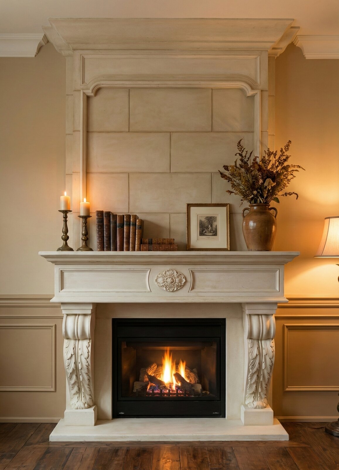 Pillar Series fireplace mantel installation in Orlando, FL